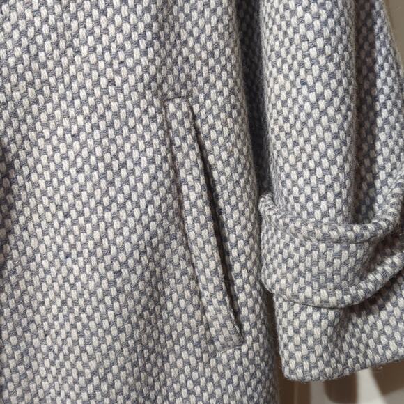 Spencer Douglas Vintage 80s Gray/Cream Tweed Wool Blend Car Coat Womens Sz 12 - Picture 3 of 14